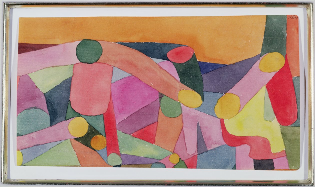 (Bez názvu) Barevná kompozice, cca 1914 (akvarel a tužka na papíře) od Paul Klee