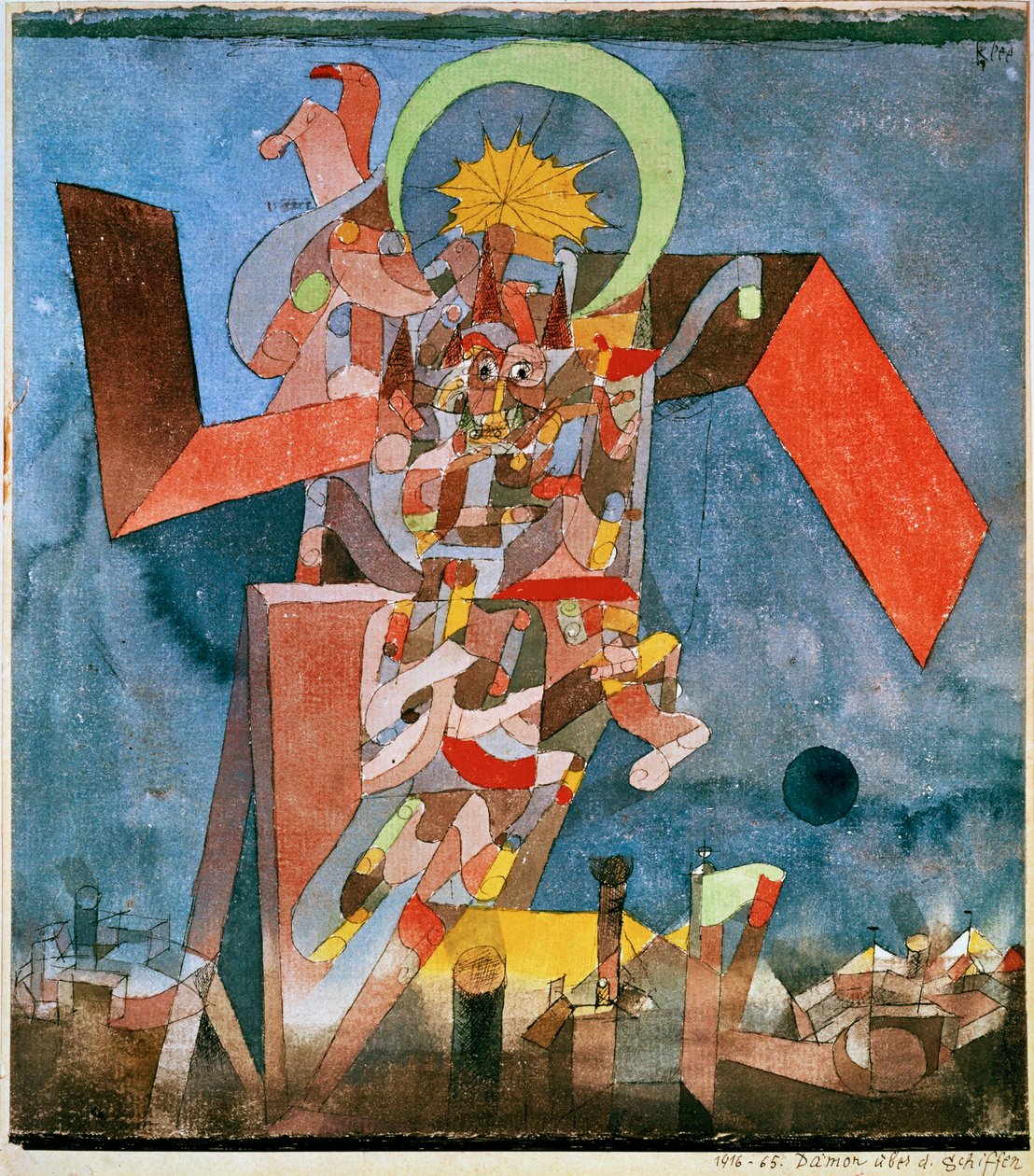 Démon nad loděmi (olej na plátně) od Paul Klee