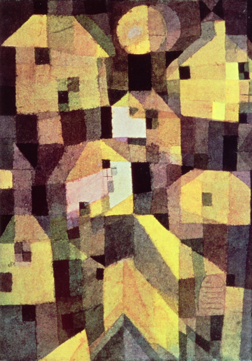Abstraktní kompozice domů od Paul Klee