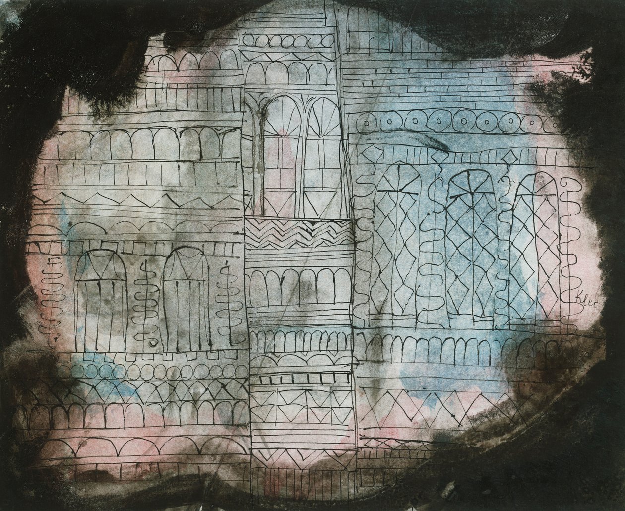 Hořící hrad od Paul Klee