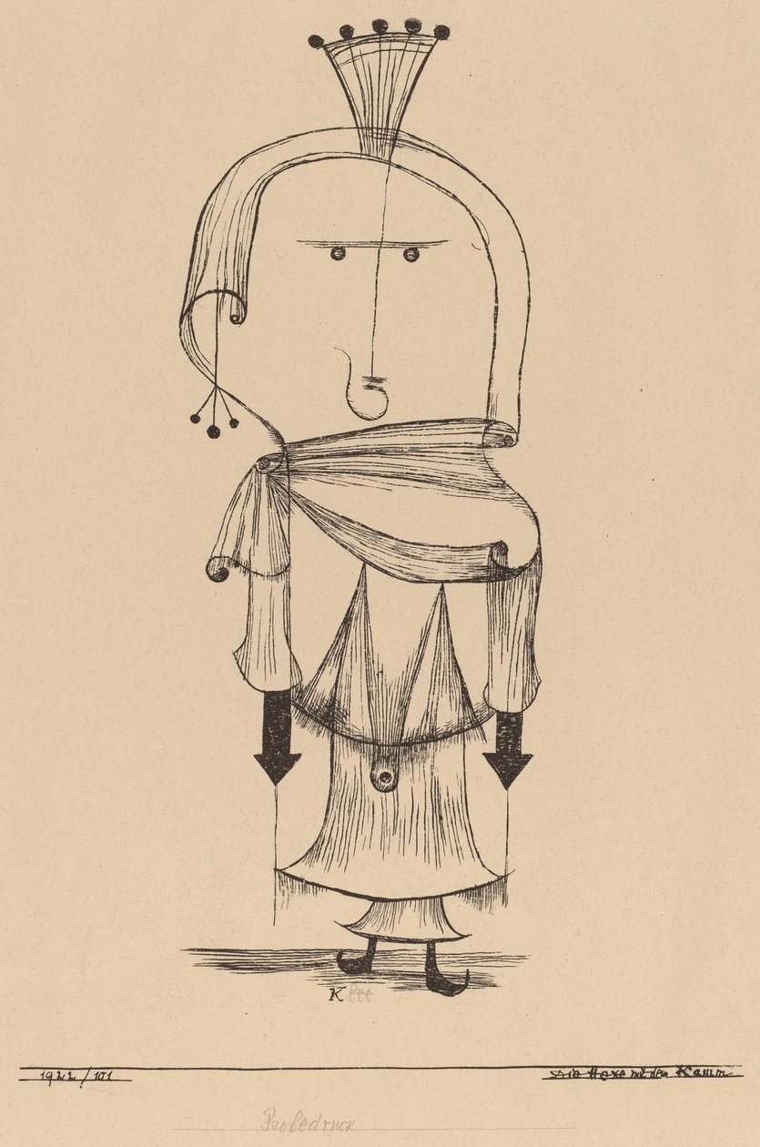 Čarodějnice s hřebenem od Paul Klee