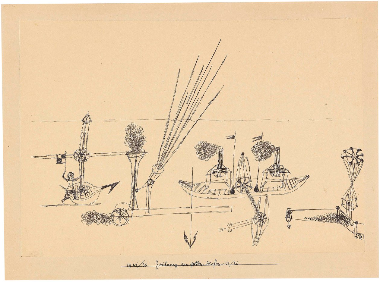 Kresba pro žlutý přístav, 1921-1926. od Paul Klee