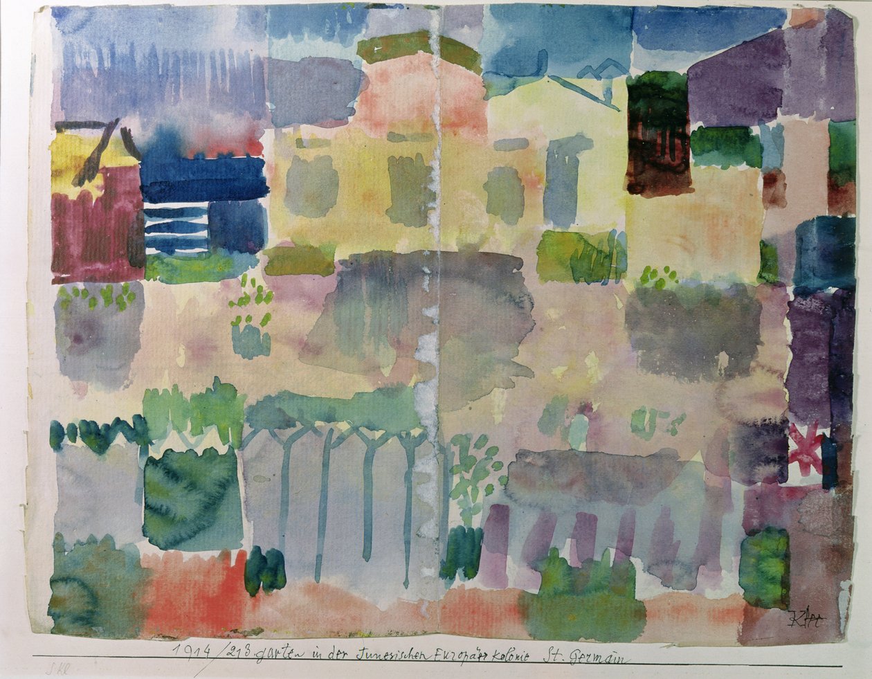 Zahrada v Saint-Germain, evropské čtvrti Tunisu od Paul Klee