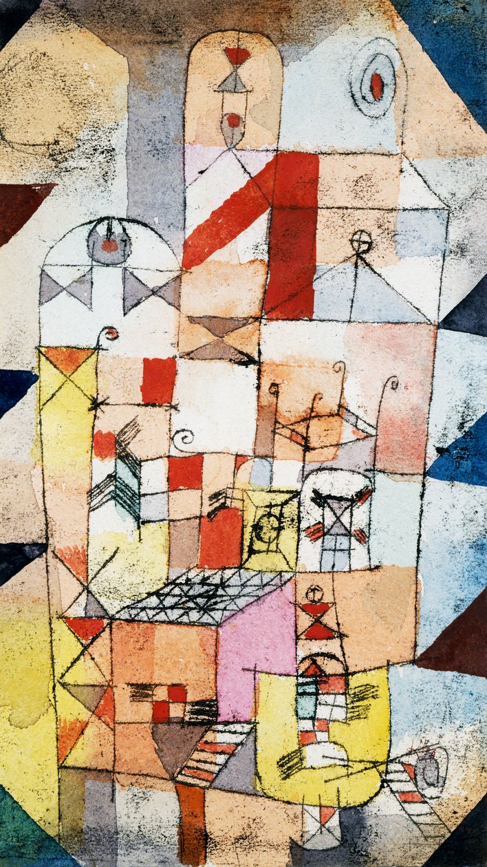 Interiér domu, kolem roku 1919 od Paul Klee