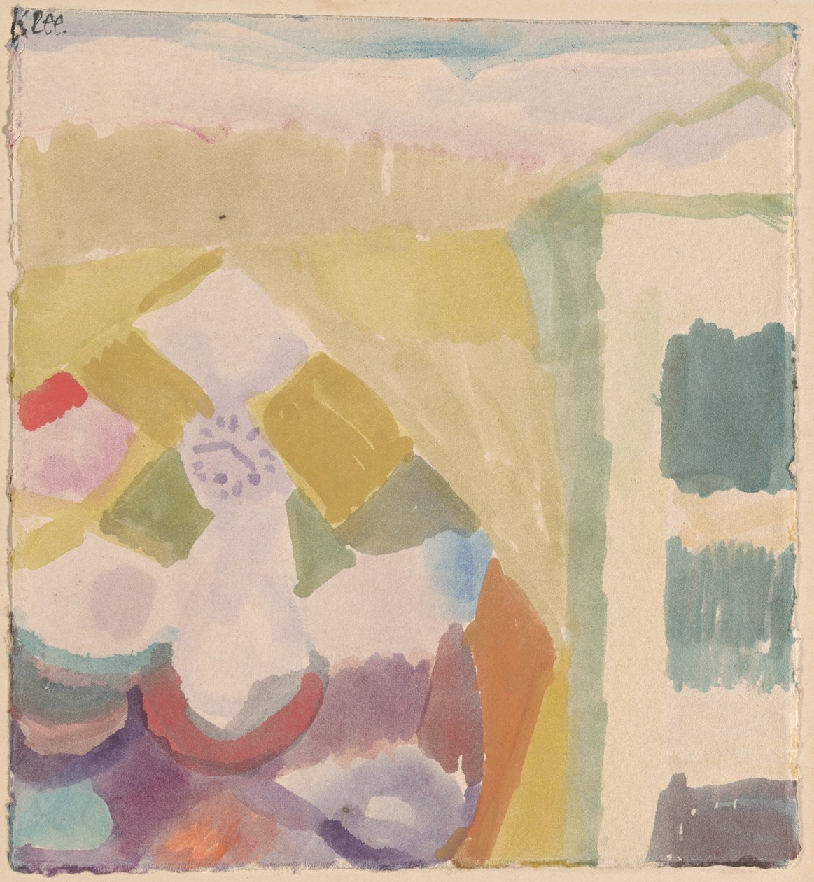 Interiér s hodinami od Paul Klee