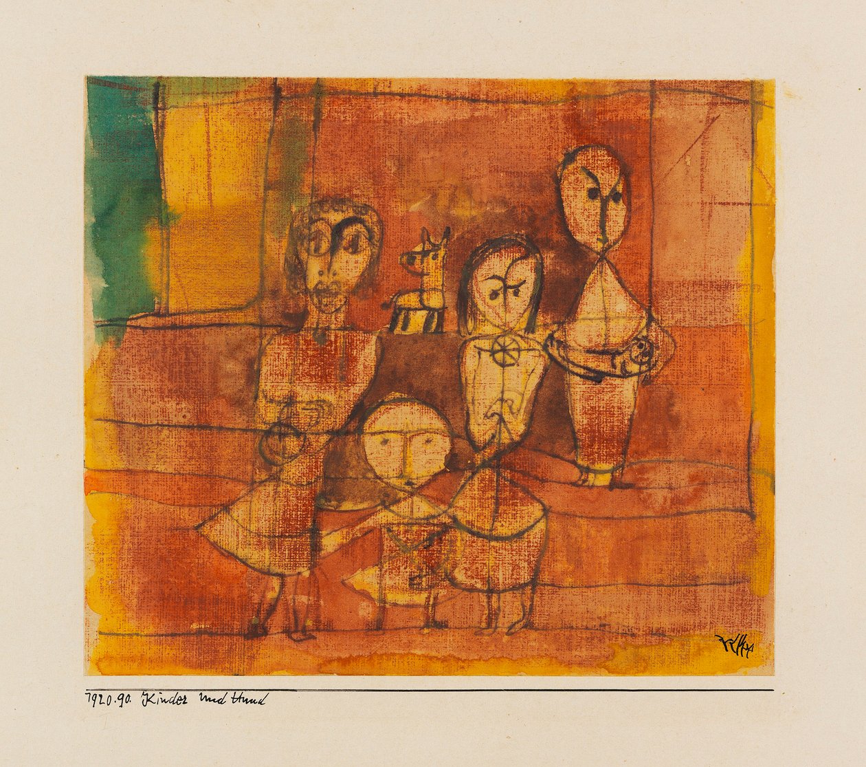 Kinder und Hund Děti a pes, 1920. od Paul Klee