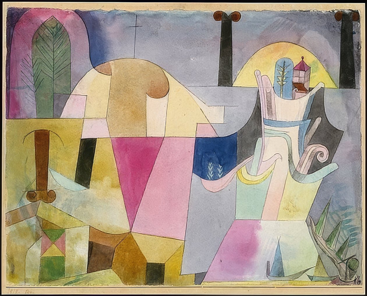 Krajina s černými sloupy. 1919 od Paul Klee