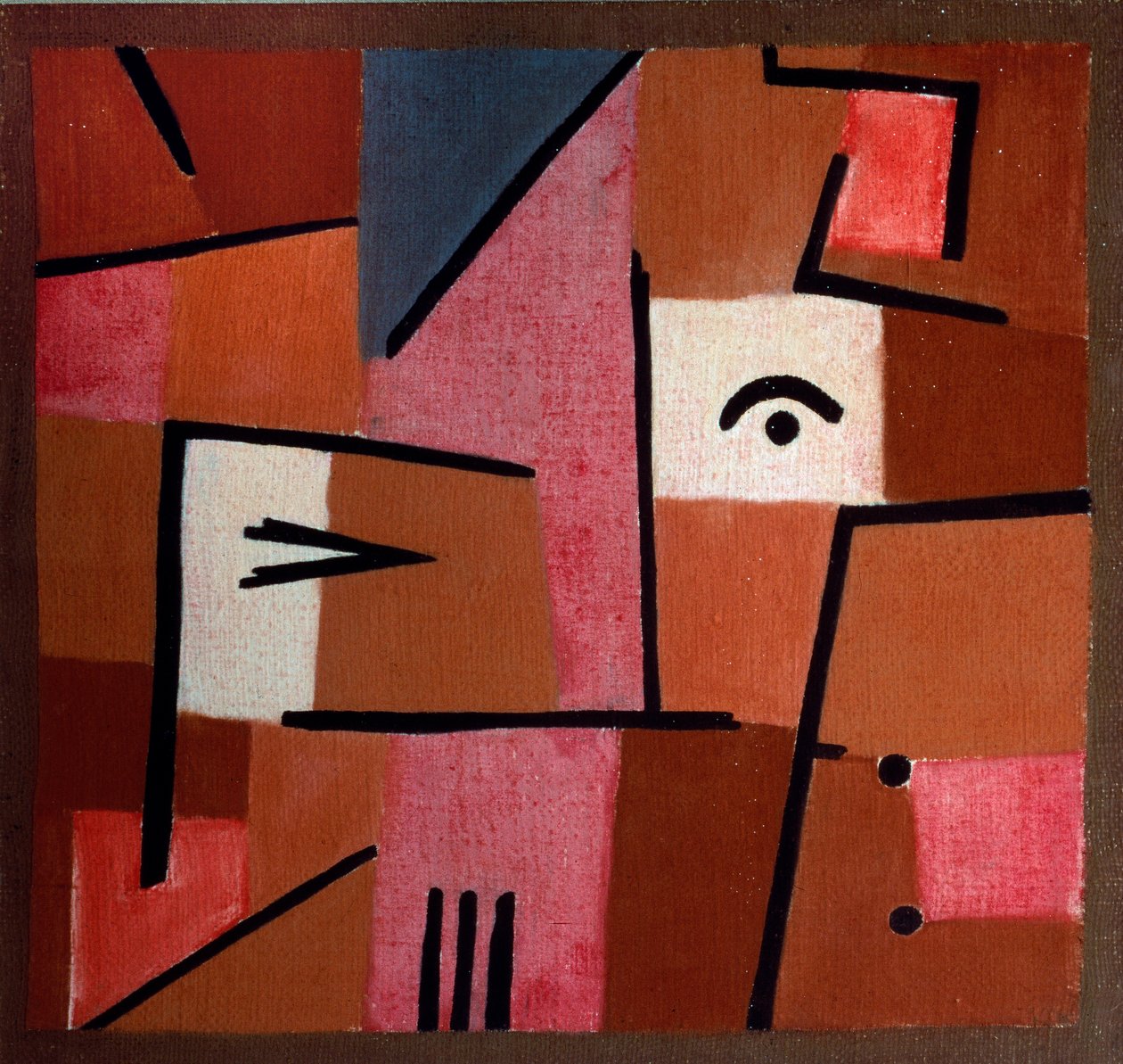 Podívejte se v červeném (Pastelonová bavlna a pytlovina od Paul Klee