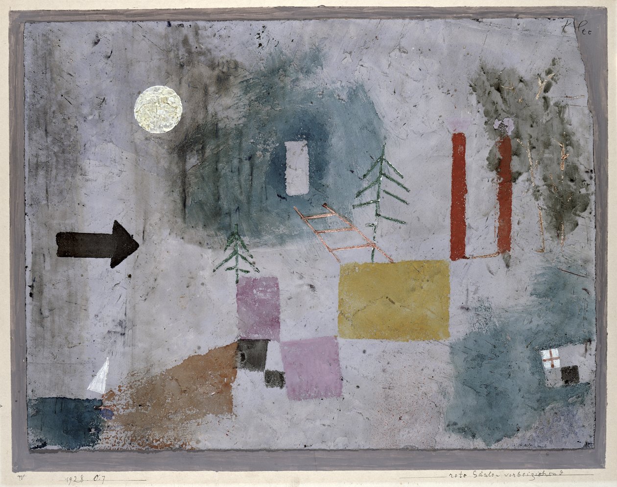 Procházení červeným sloupům od Paul Klee