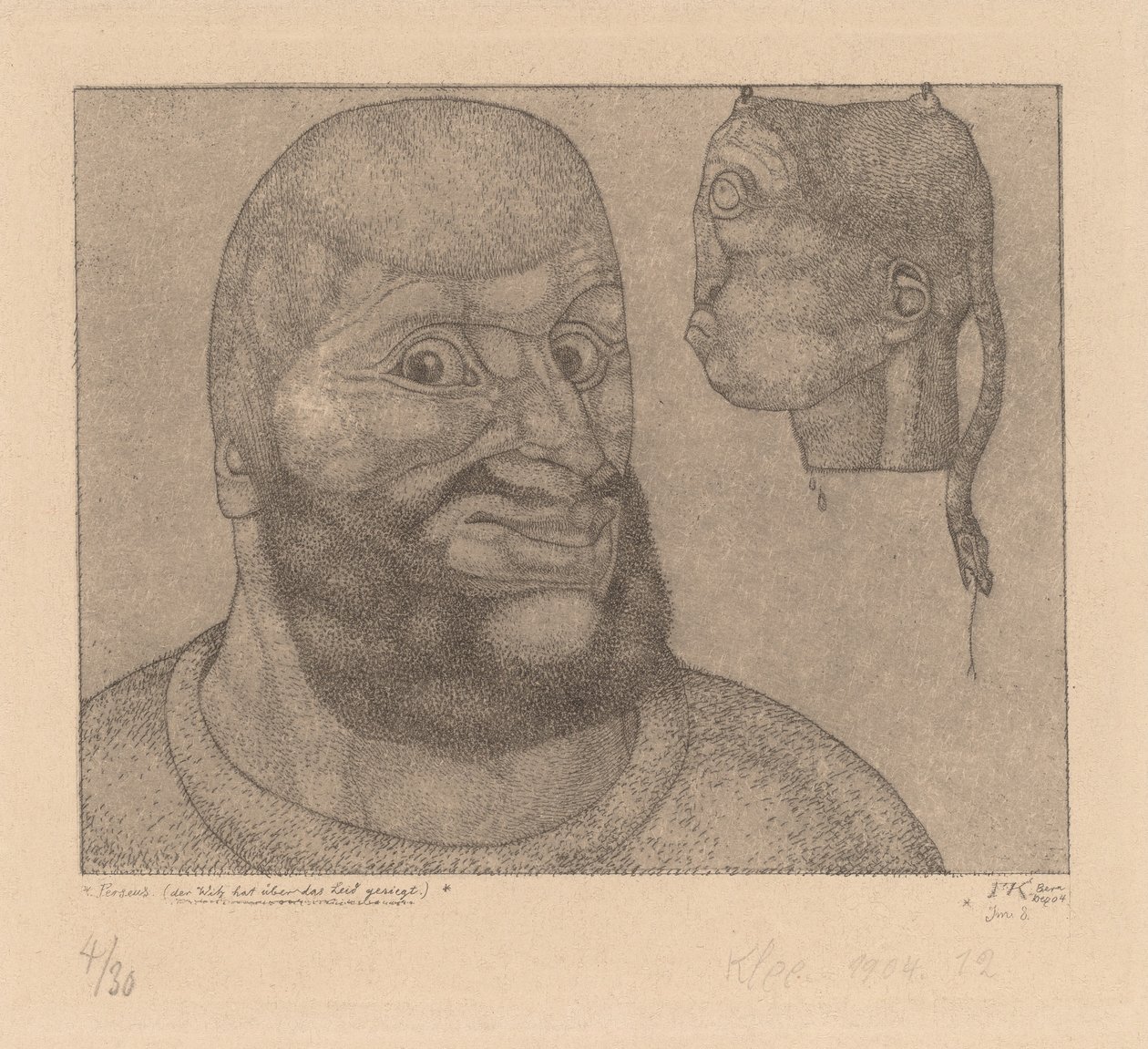 Perseus (Vtip zvítězil nad smutkem) [Perseus-Triumf mozku nad tělem] od Paul Klee