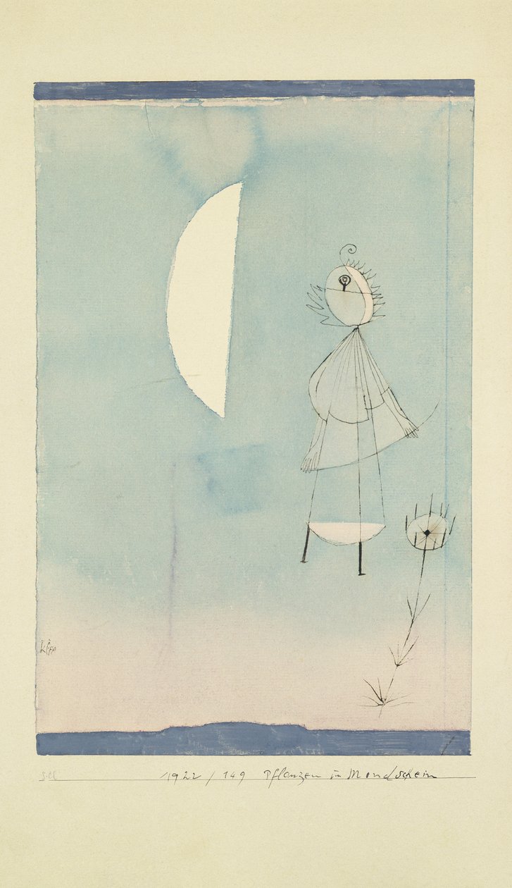 Rostliny v měsíčním světle (inkoust a akvarel na papíře) od Paul Klee