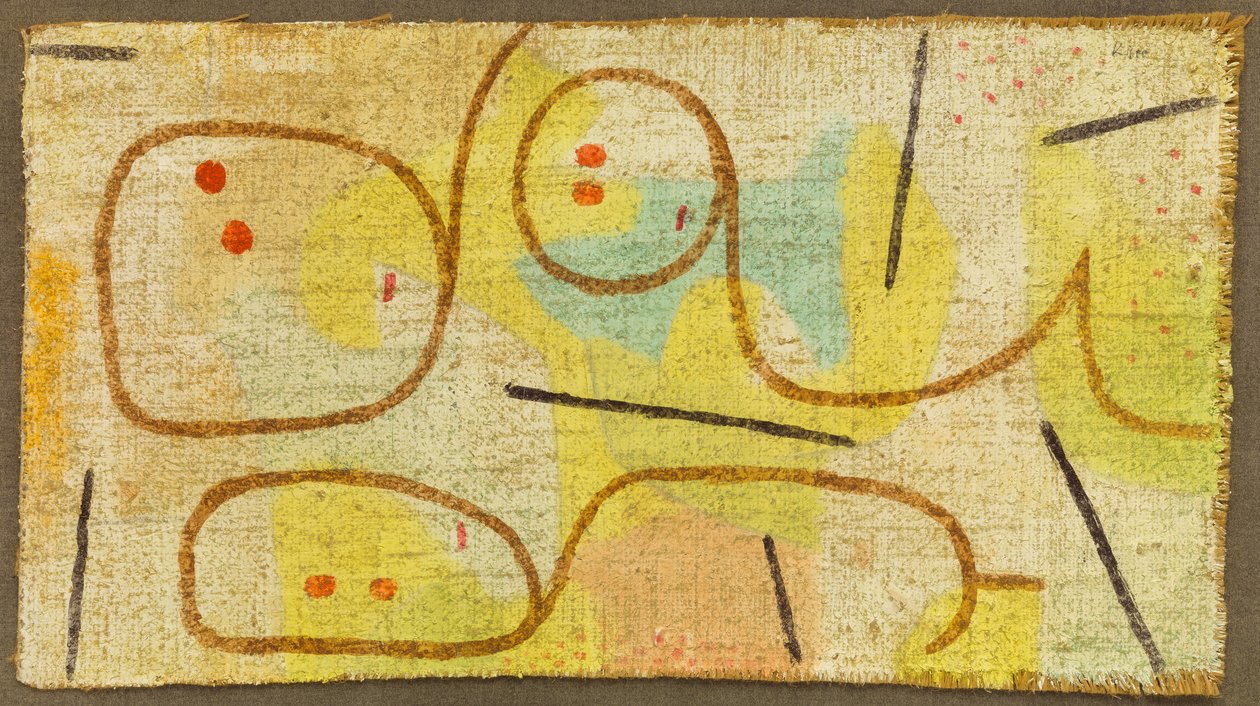 Ležící, c. 1937 (olej na pytlovině) od Paul Klee