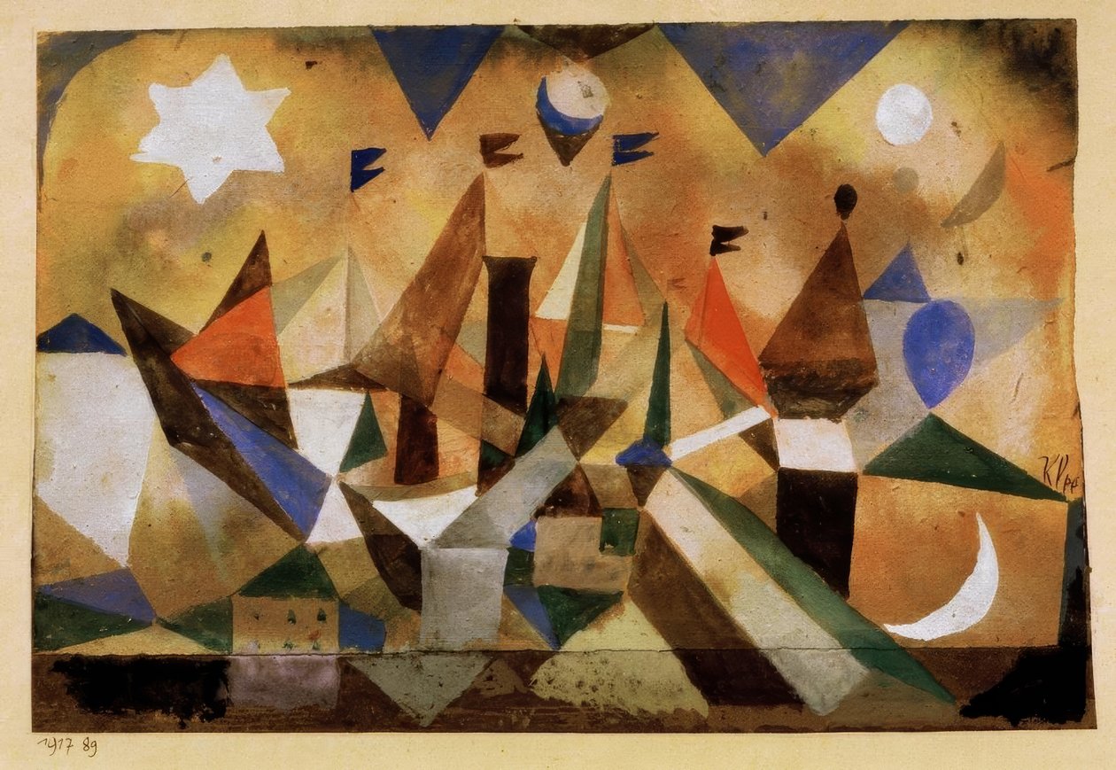 Plachetnice, čekající na bouři od Paul Klee