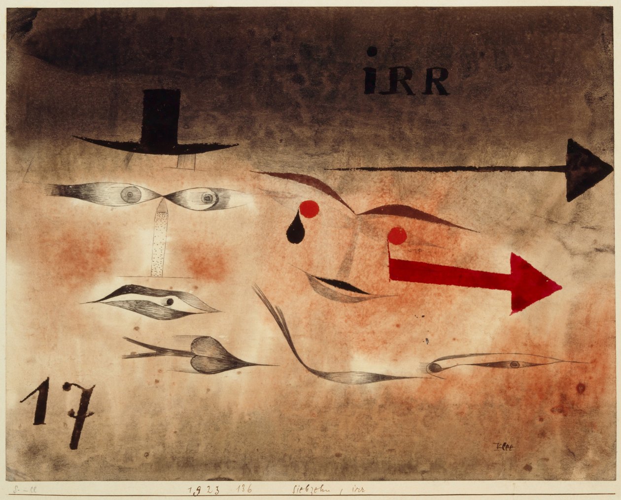 Sedmnáct, šílený, 1923. od Paul Klee