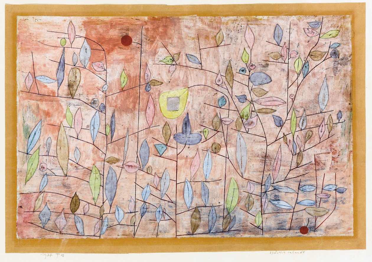 Řídké olistění; Sparlich Belaubt od Paul Klee