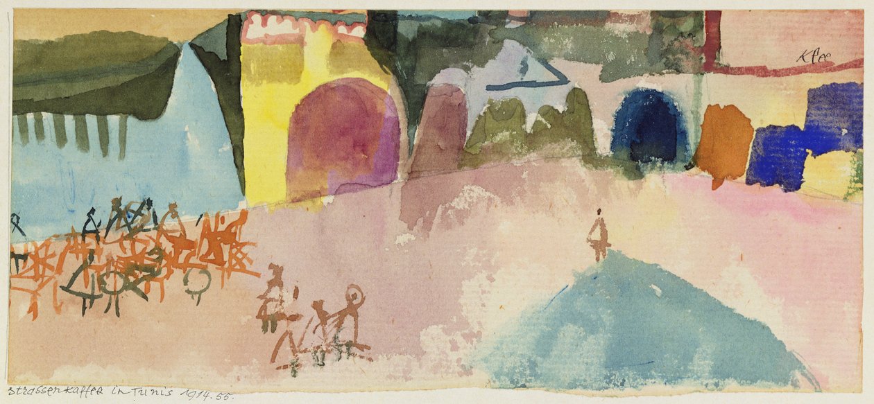 Pouliční kavárna v Tunisu od Paul Klee