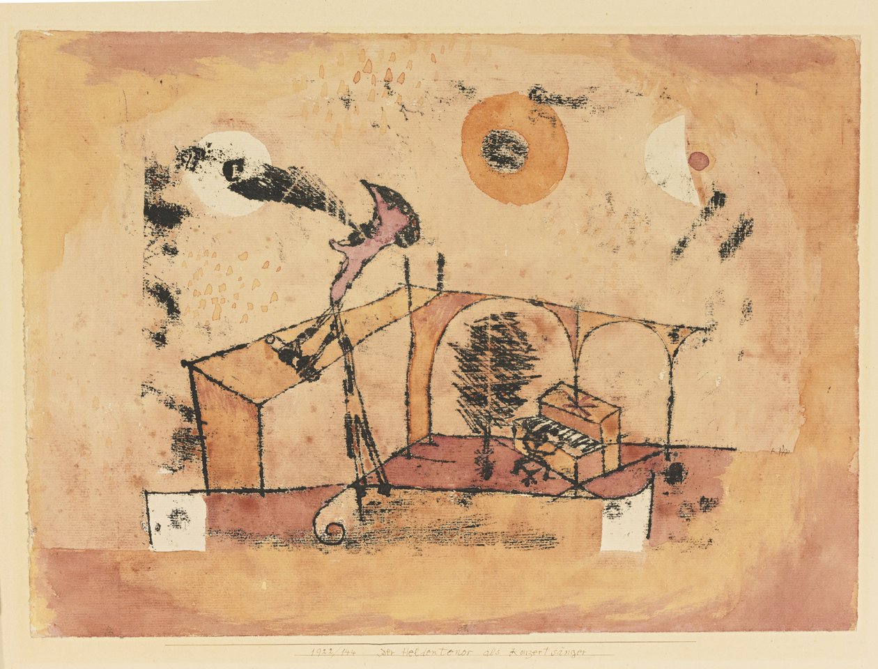 Hrdinný tenorista jako koncertní zpěvák, 1922 od Paul Klee