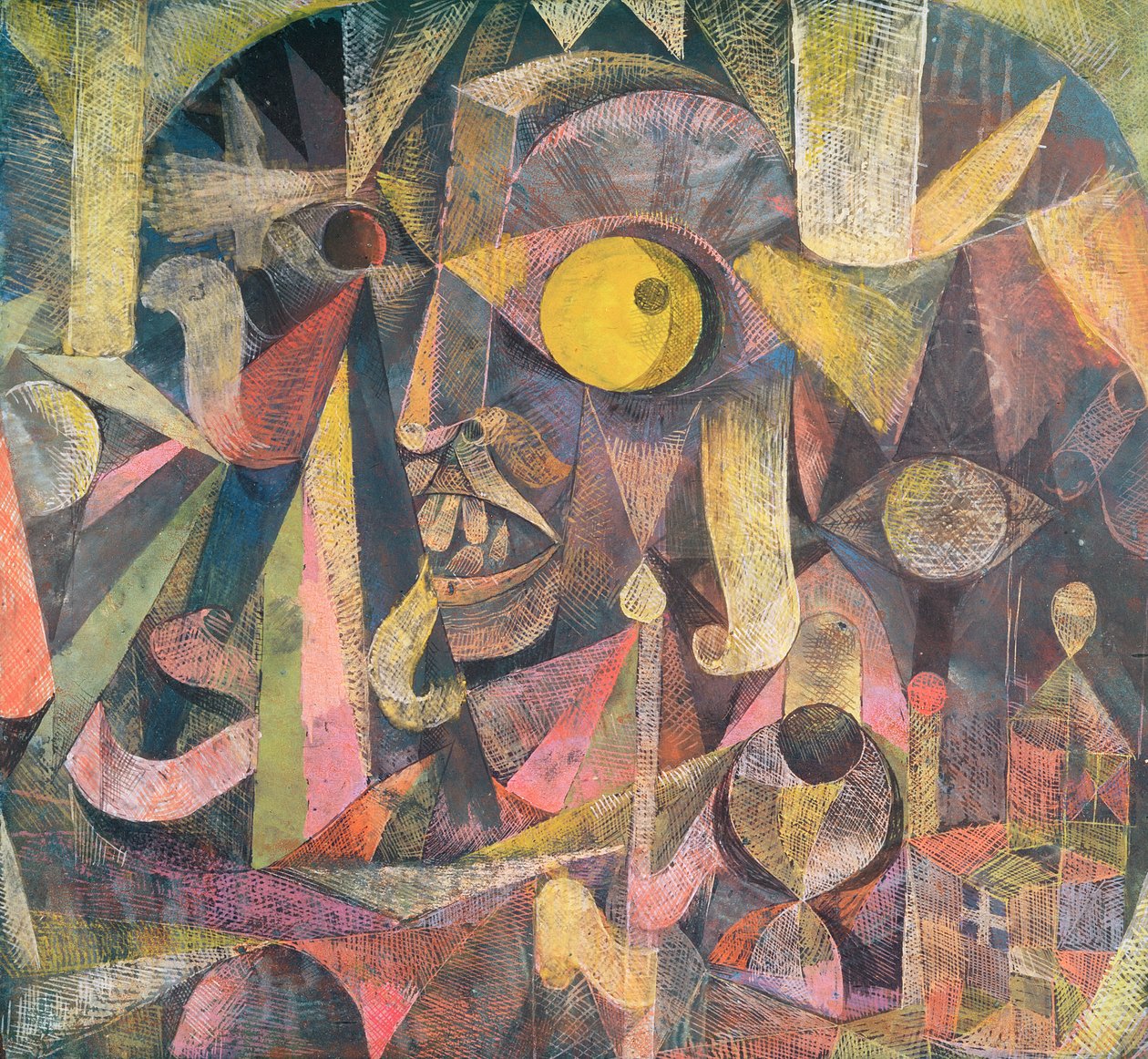 Měsíc byl na ústupu, ukázal mi grimasu Angličana, Lorda Mal Fame od Paul Klee