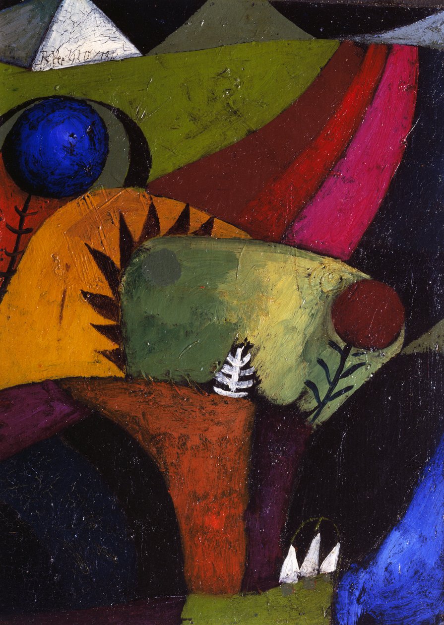 Tři bílé zvonkové květy od Paul Klee