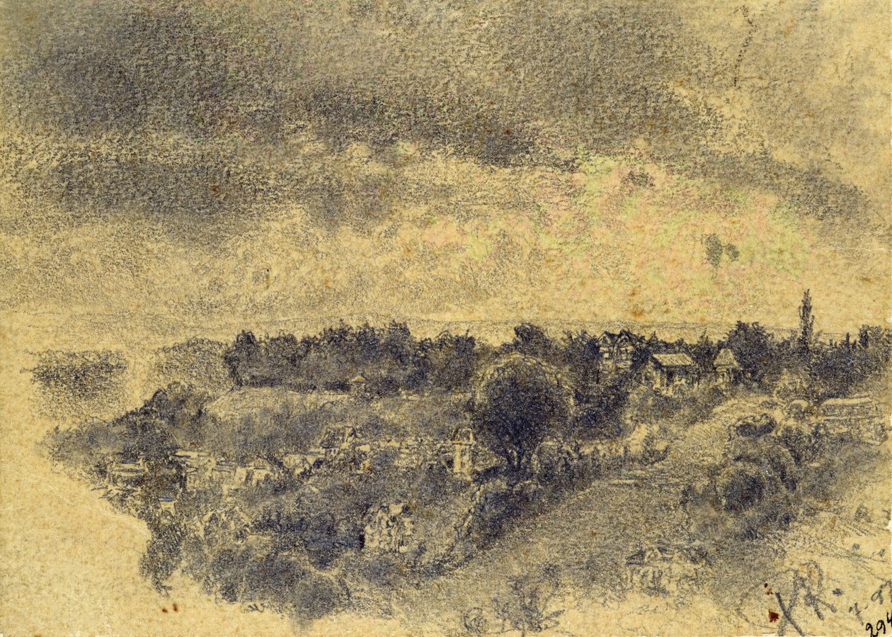 Bez názvu (Berne, pohled na Rosengarten) 1897 (tužka a štětec na papíře) od Paul Klee