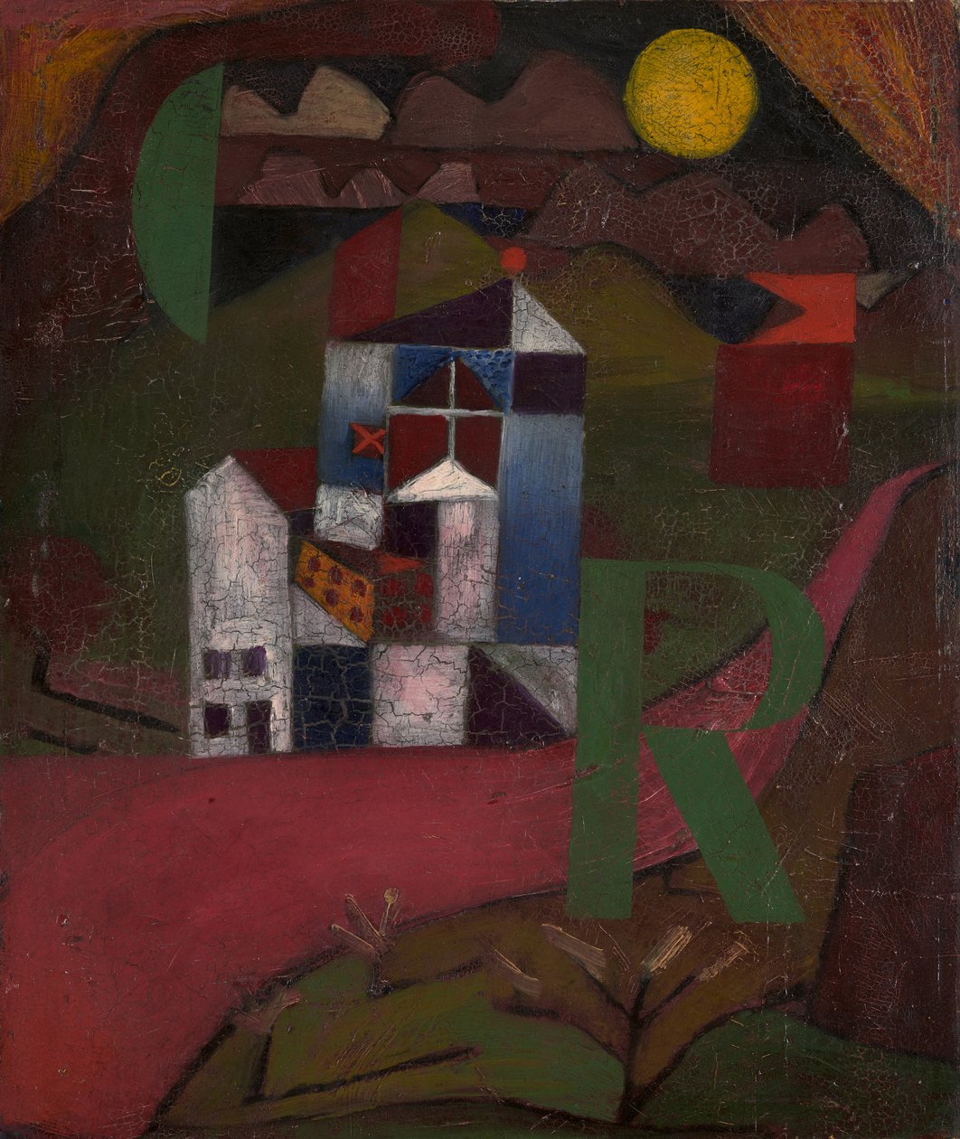 Villa R. Dům u silnice, 1919. od Paul Klee