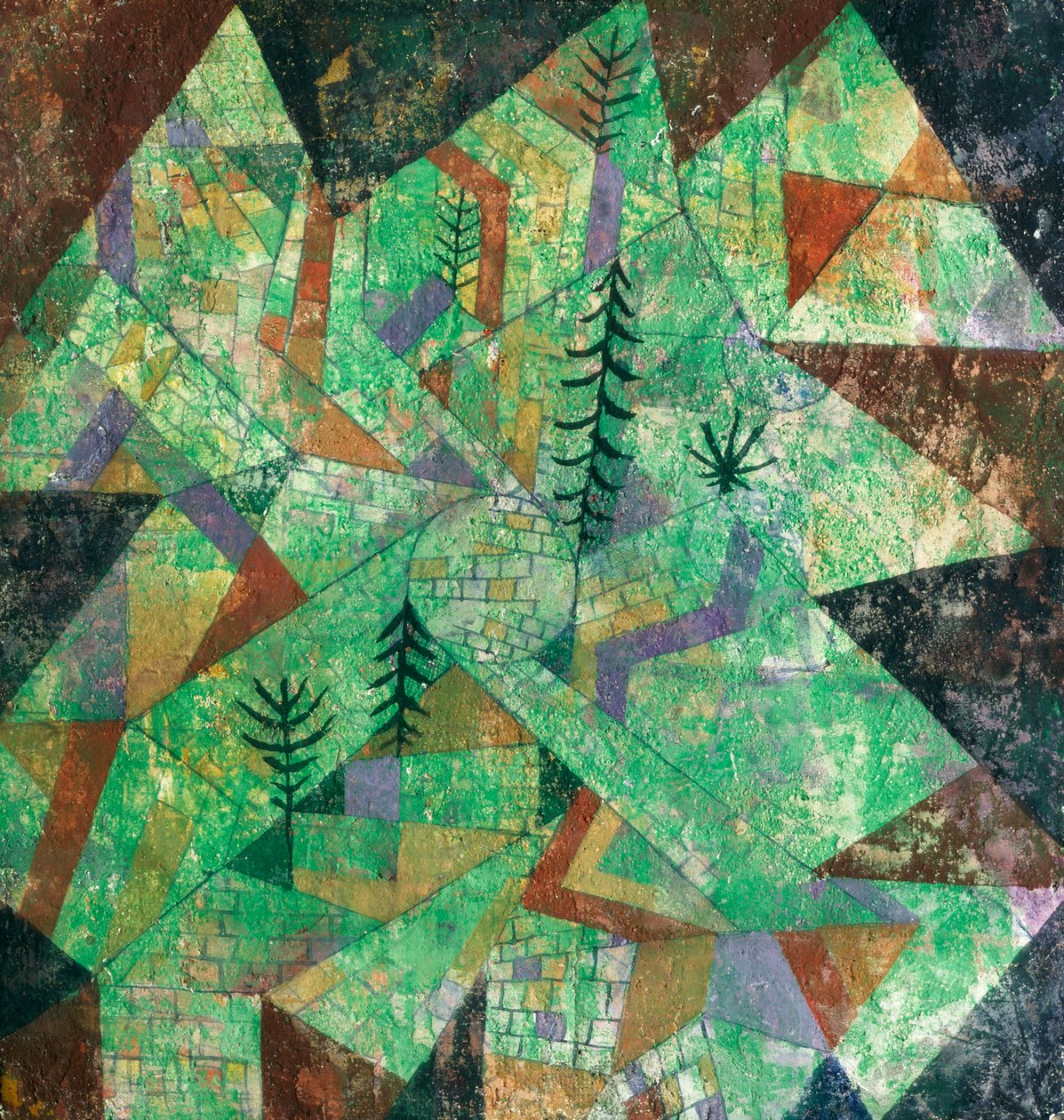 Wald Bau (lesní stavby) od Paul Klee