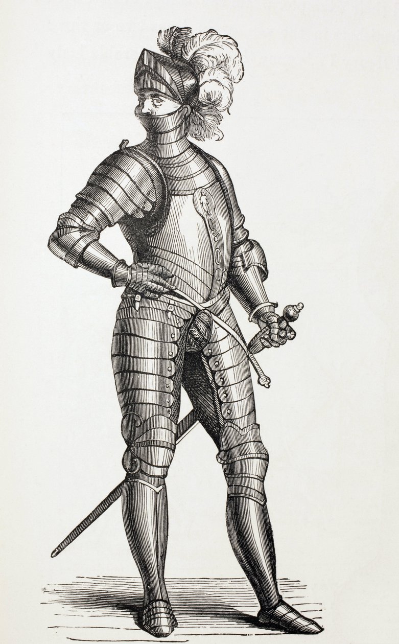 Rytíř v kompletní zbroji v 15. století. od Paul Lacroix