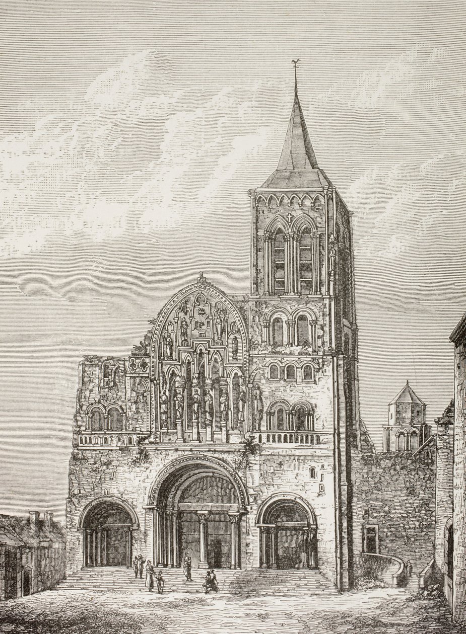 Opatský kostel Magdeleny ve Vezelay ve Francii, kde svatý Bernard kázal na druhé křížové výpravě v roce 1146. od Paul Lacroix