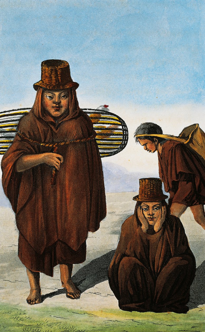 Prodavač drůbeže, žebrák a dělník, Kolumbie, rytina Paula Legranda z Cesty po Kolumbijské republice v letech 1822 a 1823, Gaspard Theodore Mollien (1796-1872), Jižní Amerika od Paul Legrand