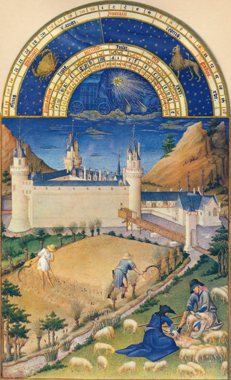 Červenec - zámek v Poitiers, 15. století, 1939. od Paul Limbourg