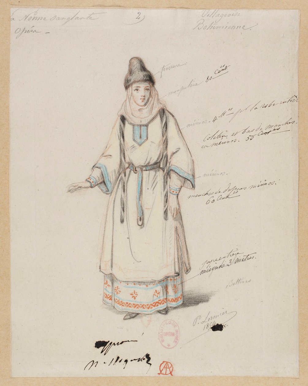 Gounod - Krvavá jeptiška - Čtyři kostýmní modely Paula Lormiera - 2. Český vesničan od Paul Lormier