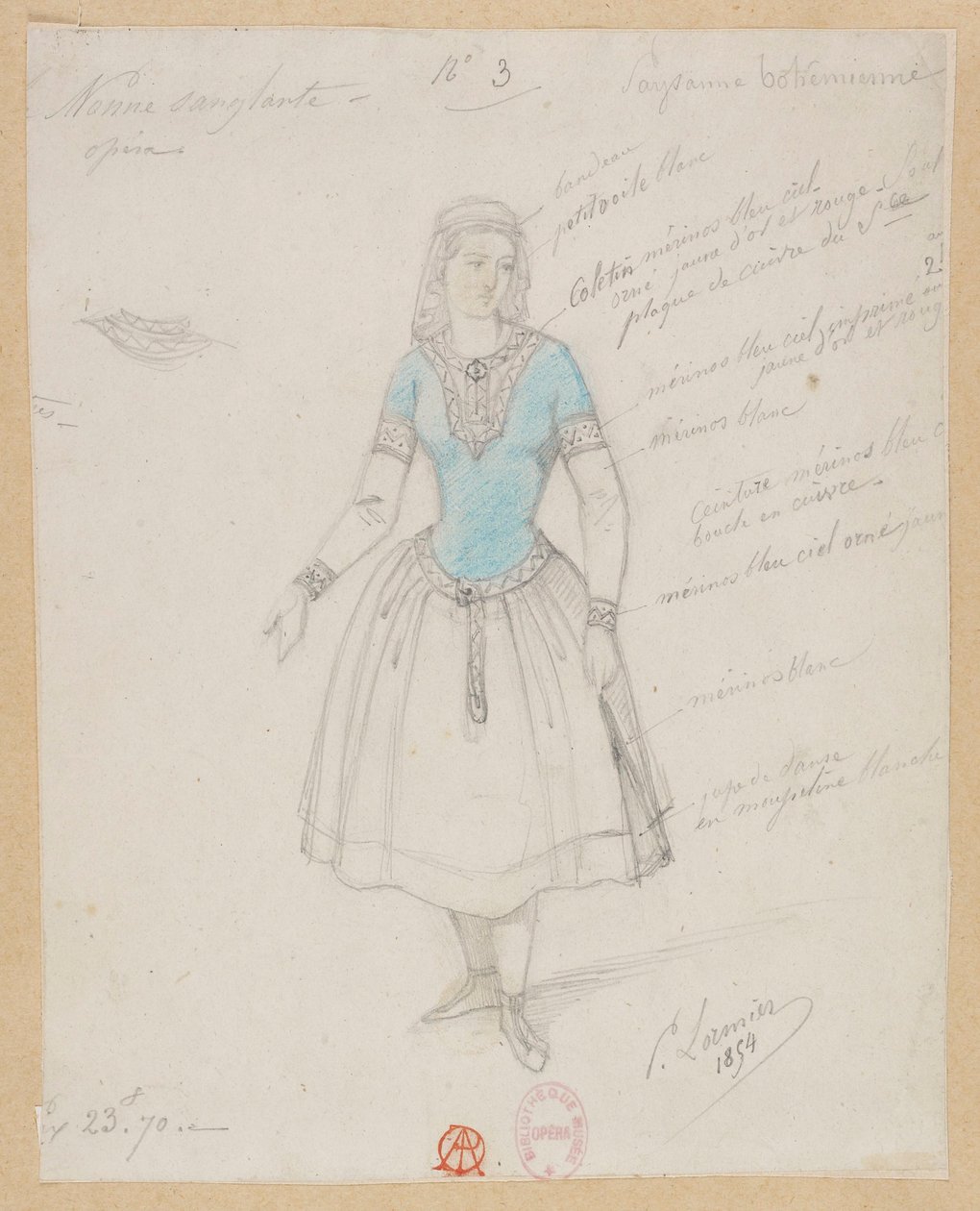 Gounod - Krvavá jeptiška - Čtyři kostýmní modely Paula Lormiera - 3. Česká selka od Paul Lormier