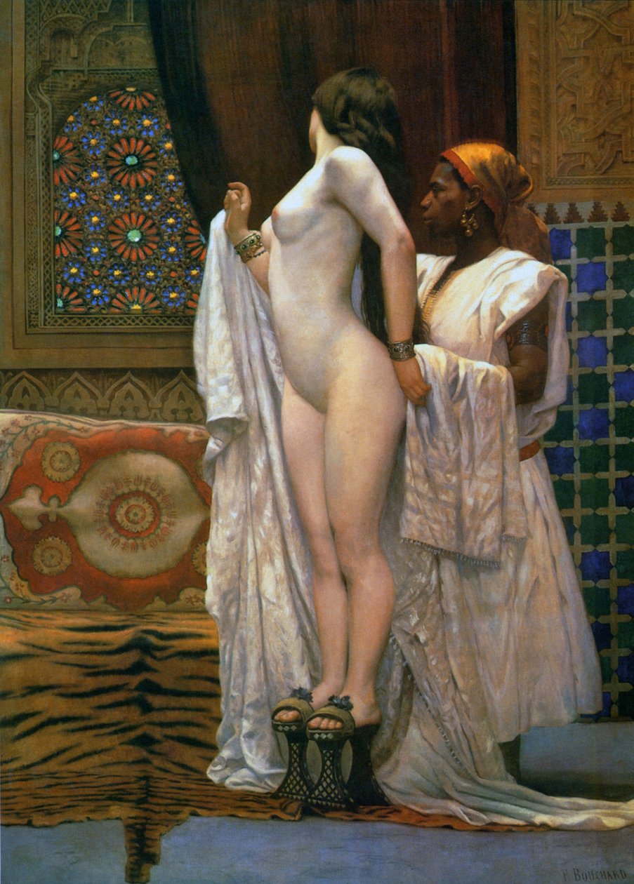 Harem: After the Bath, cca 1894 (barevné lito) od Paul Louis Bouchard
