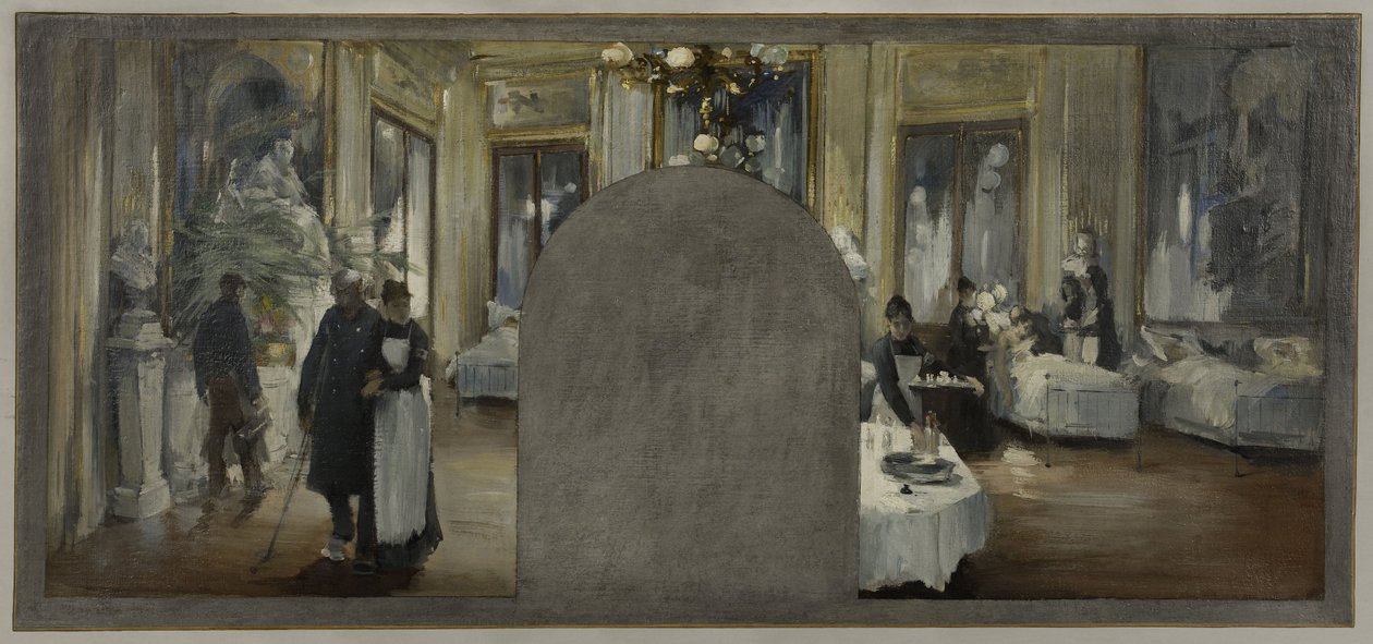 Skica pro kabinet prefekta Hôtel de Ville de Paris: Ambulance Théâtre Français od Paul Louis Delance