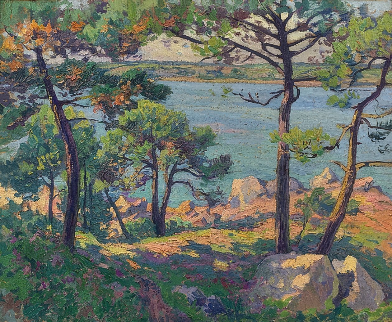 Borovice na řece Trieux. 1913 od Paul Madeline