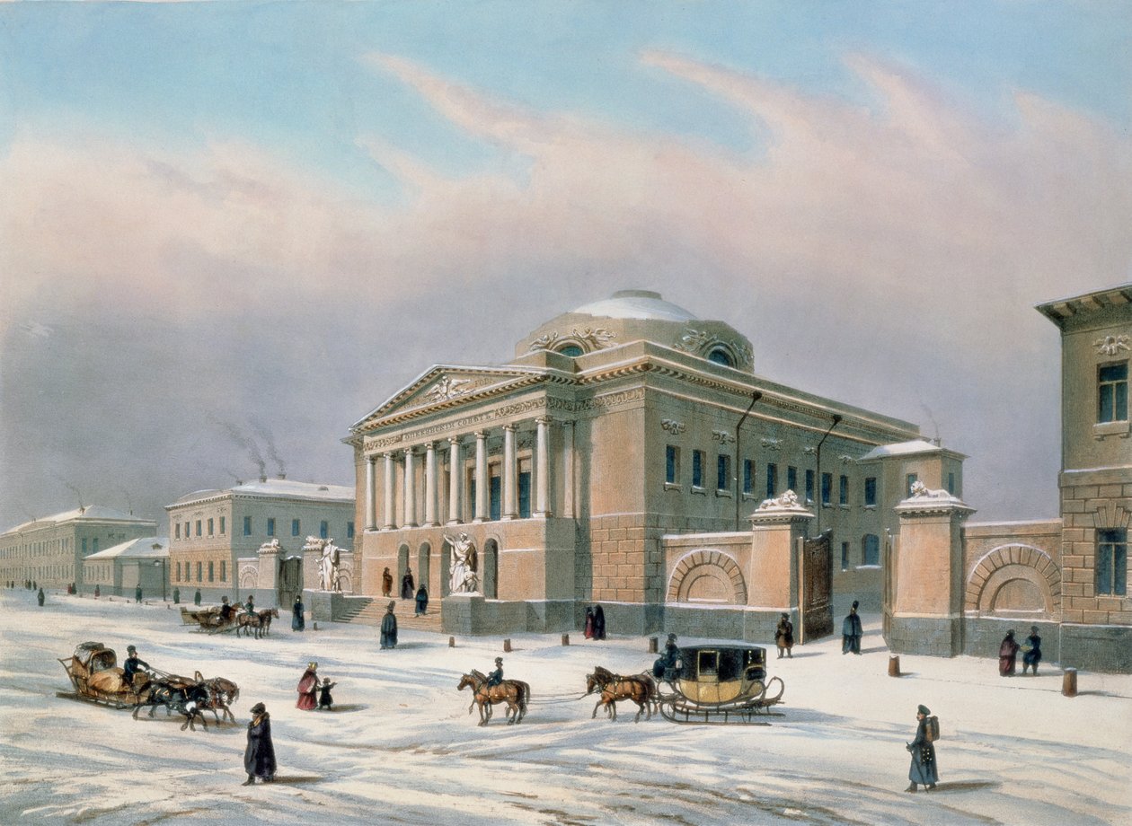 Dům učitelského sboru v Moskvě, vytiskl Louis-Pierre-Alphonse Bichebois (1801-50), 40. léta 19. století od Paul Marie Roussel
