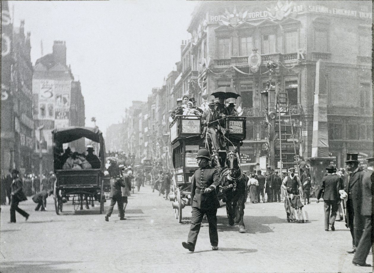 Ludgate Circus, Londýn, připravený na královnino jubileum, 1897 od Paul Martin