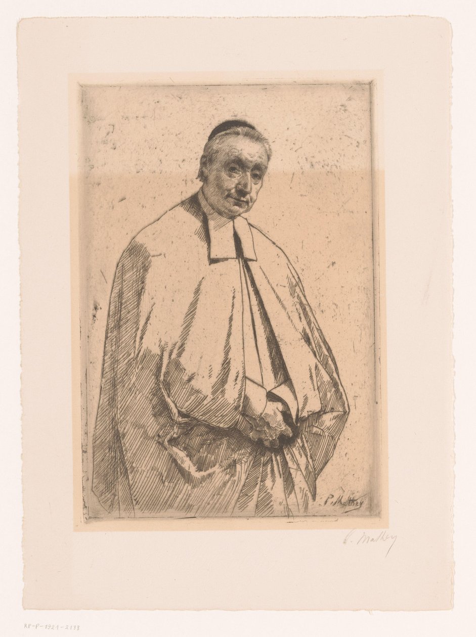 Portrét duchovního od Paul Mathey (signed by artist)