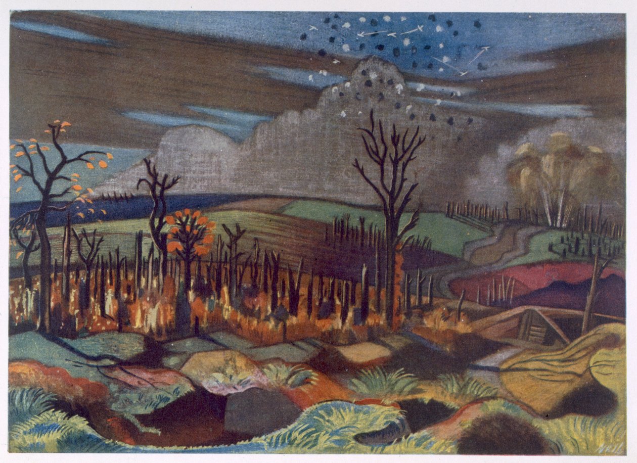 Air Fight at Wytschaete, od britských umělců na frontě, pokračování západní fronty, část třetí, Paul Nash od Paul Nash