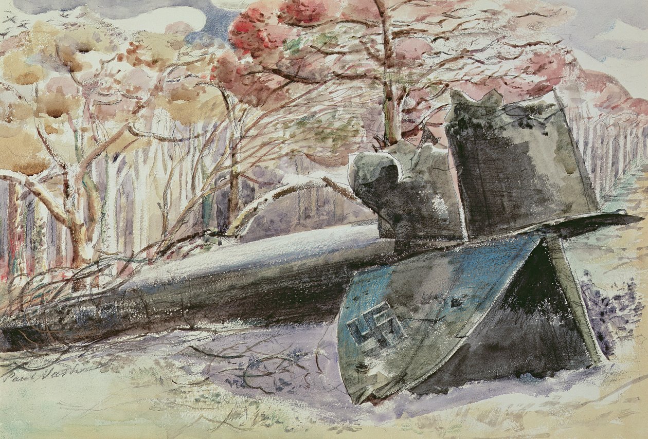 Bombardér v lese od Paul Nash