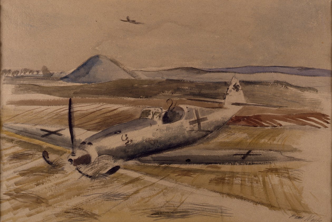 Odpolední setkání, cca 1940 (akvarel na papíře) od Paul Nash