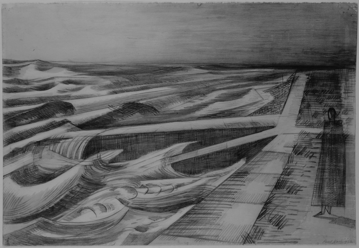 Noční příliv, Dymchurch od Paul Nash