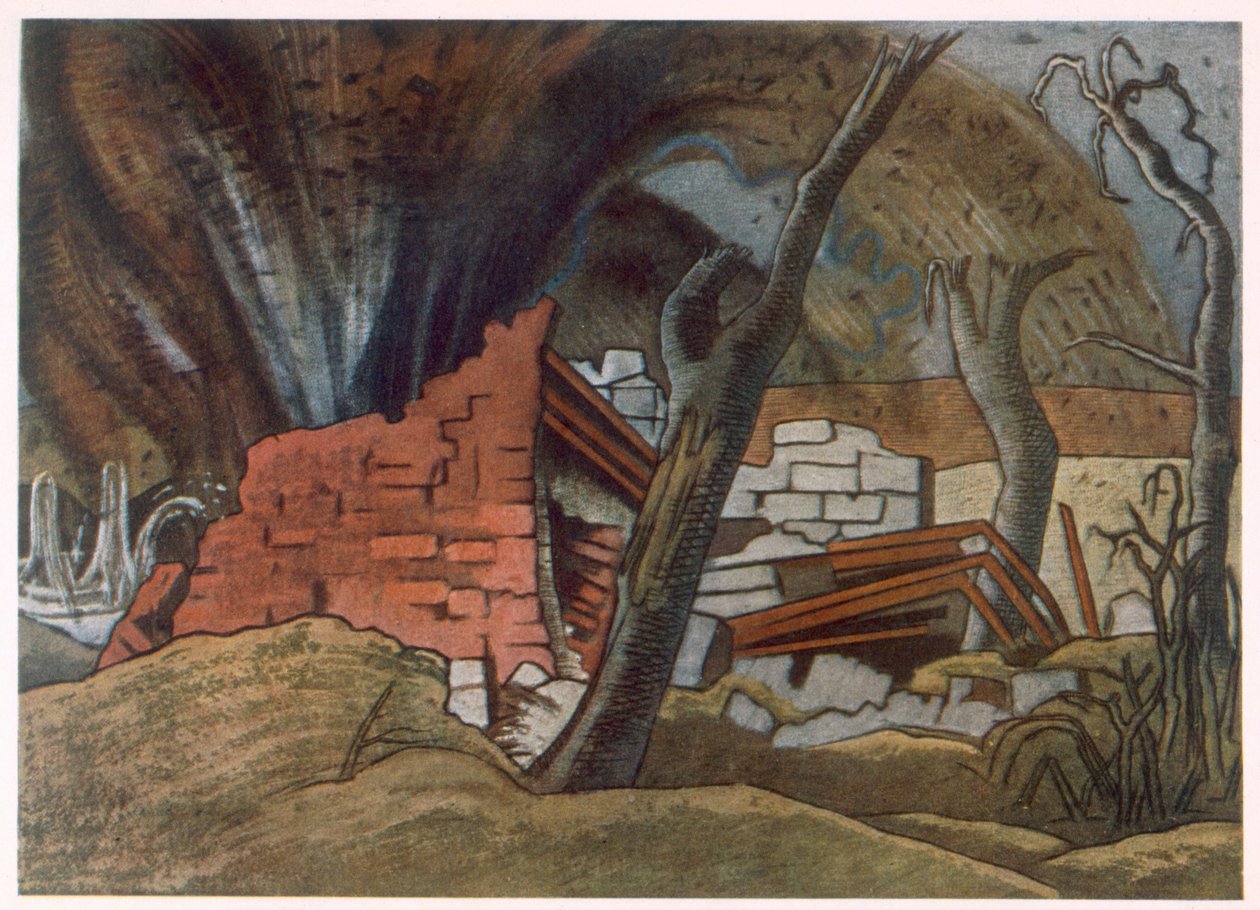 Shell Bursting, od britských umělců na frontě, pokračování západní fronty, část třetí, Paul Nash od Paul Nash