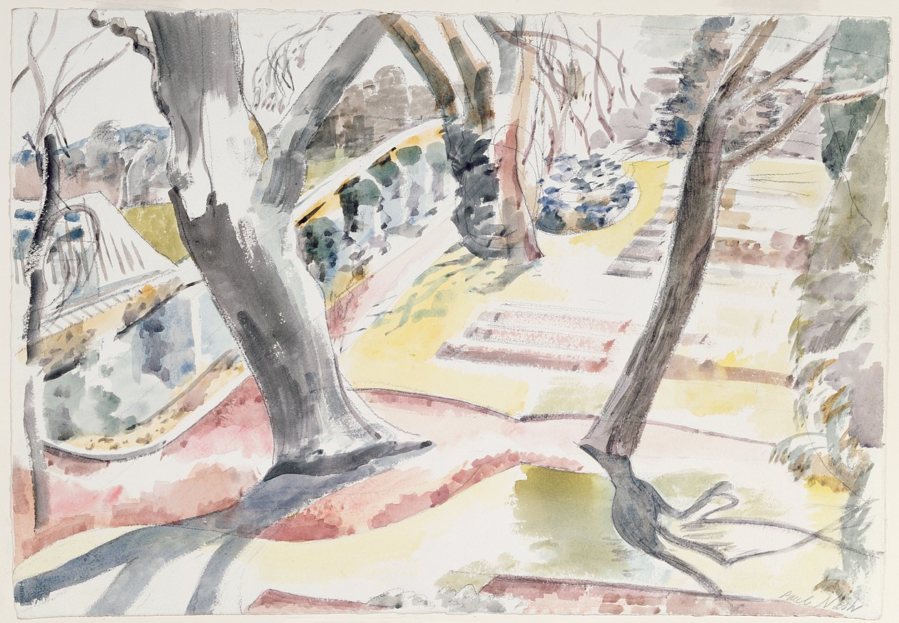 Zahrada (akvarel na papíře) od Paul Nash