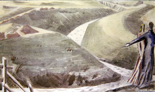 Velká hráz, Romney Marsh od Paul Nash
