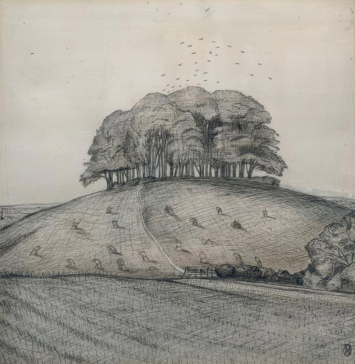 Dřevo na kopci od Paul Nash