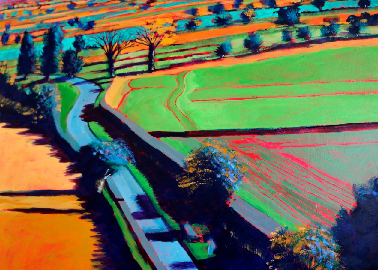 Odpoledne #2 (detail), 2024 (akryl na desce) od Paul Powis