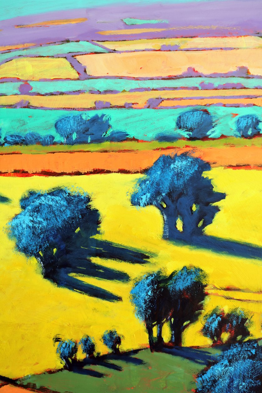 Cotswold Way zblízka 8 (akryl na palubě) od Paul Powis