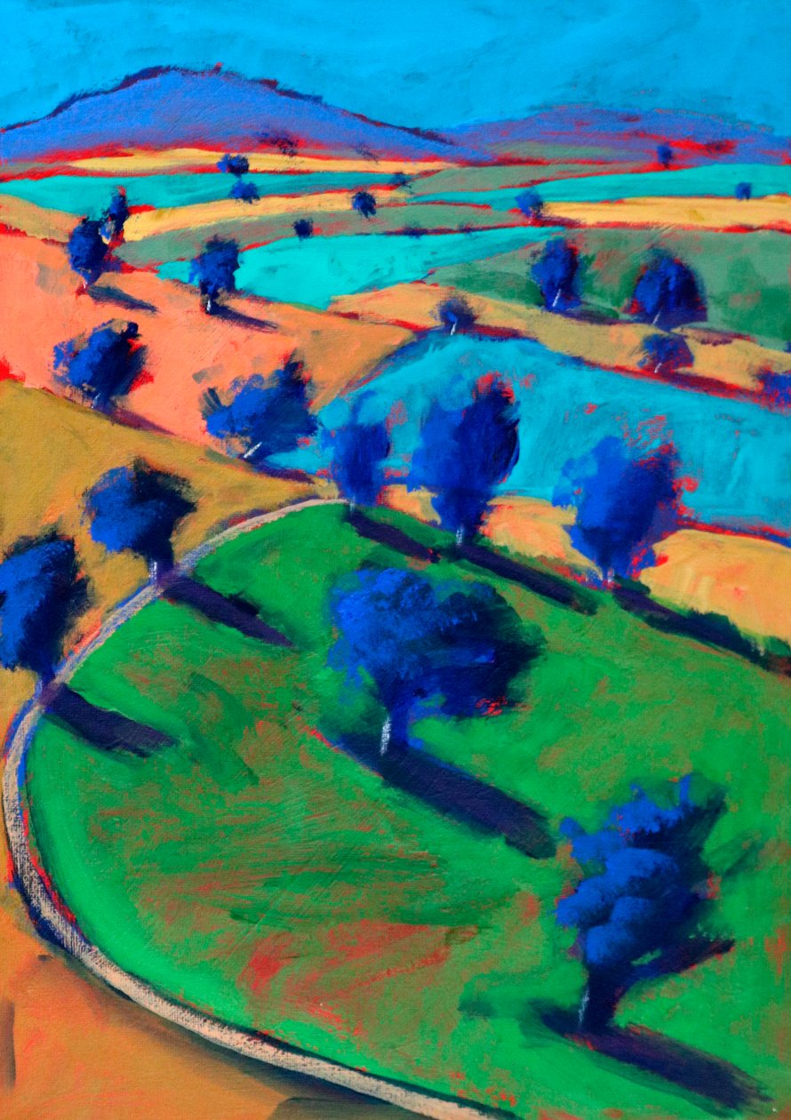 Crickley Hill Spring, 2024 (akryl na desce) od Paul Powis