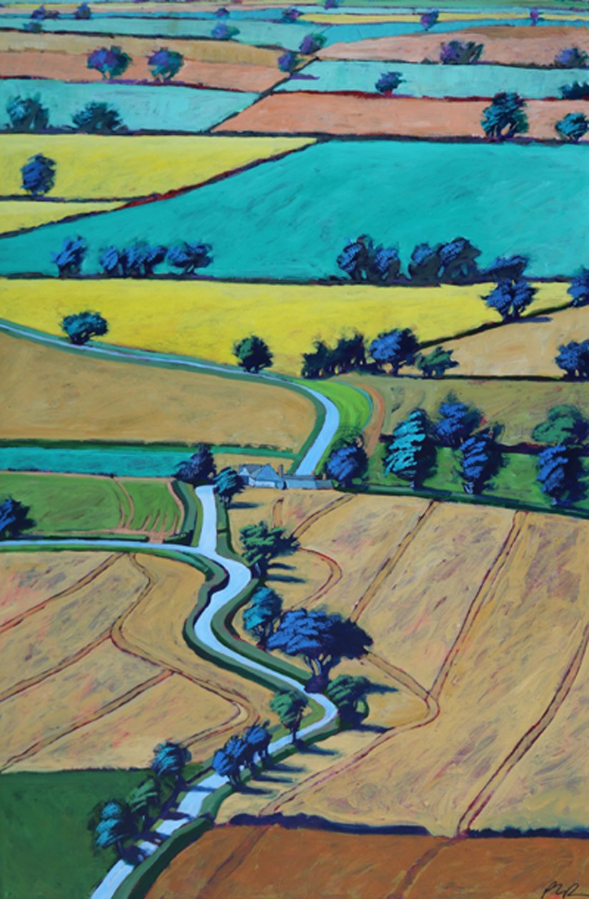 Lane v létě (akryl na palubě) od Paul Powis